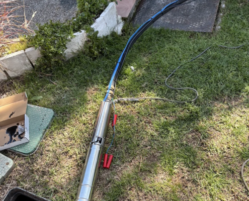 Instalación de una bomba sumergible en pozo de 40m de profundidad en Bormujos