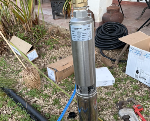 Bomba sumergible en un pozo de 40 metros de profundidad